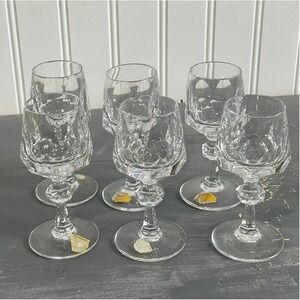Vintage Bleikristall Hand Cut Crystal Cordial Glasses Set of 6 West Germany MCM